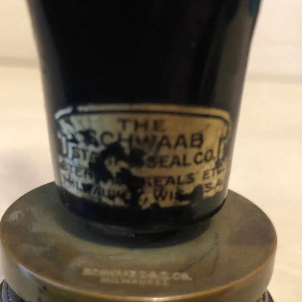Antique Schwaab Embossing Press Big Four Sign Co Corporate Seal Milwaukee